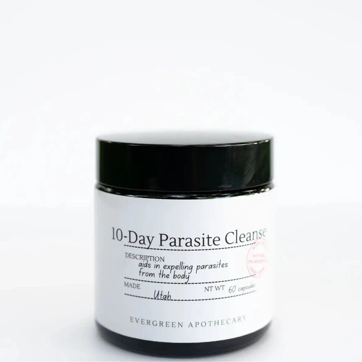 parasite cleanse, capsules, supplement, cleanse, evergreen apothecary, holistic, herbal remedy