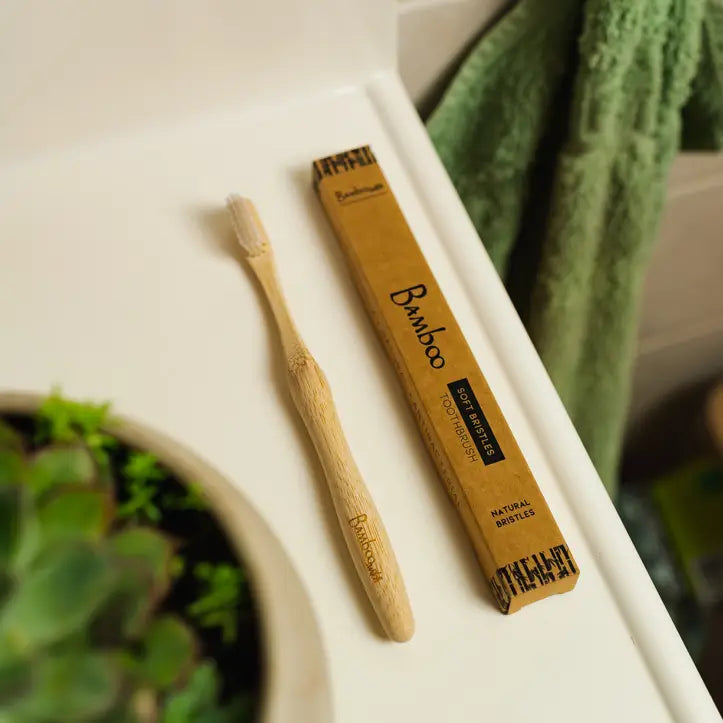 Eco-Friendly Bamboo Toothbrush with Compostable Castor Bean Oil Bristles