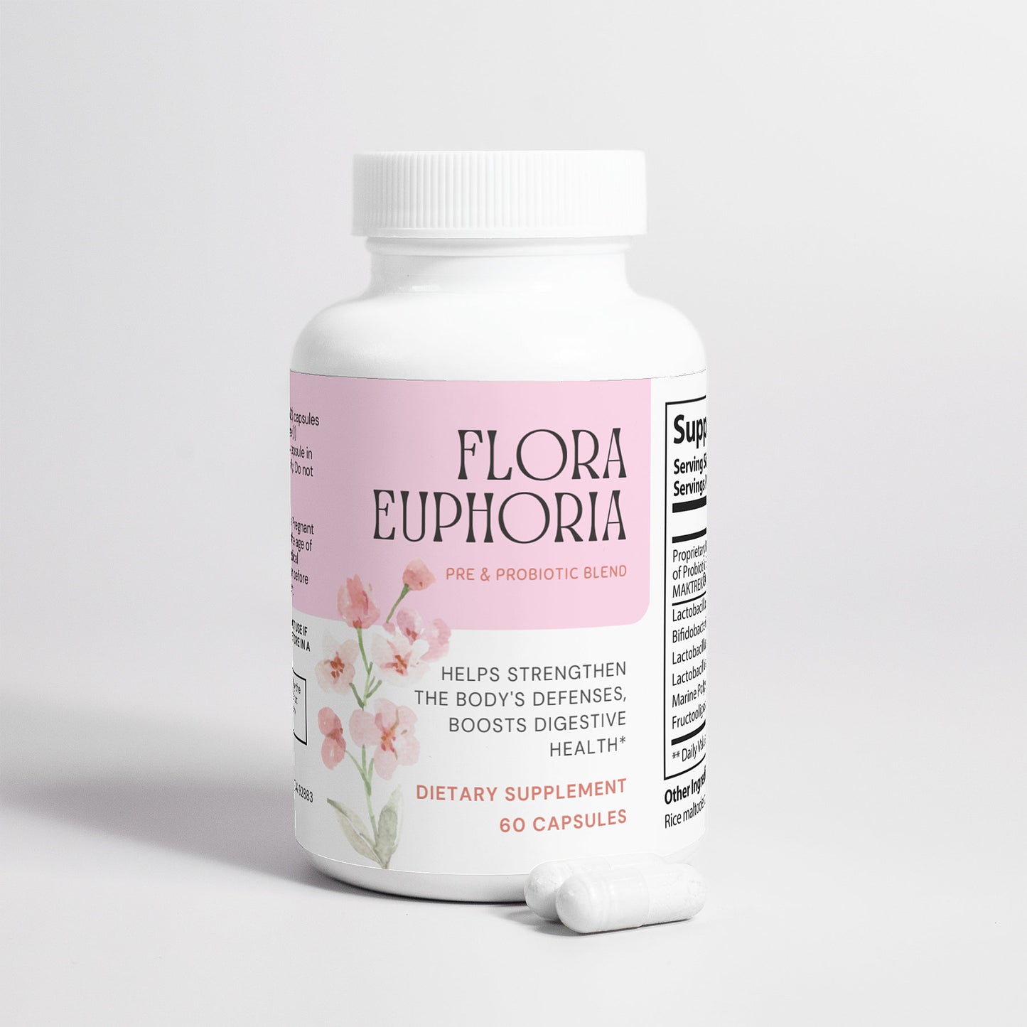 Flora Euphoria, probiotics, prebiotics, digestive support, digestive health, gut health, dietary supplement, Alpha Zen Apothecea