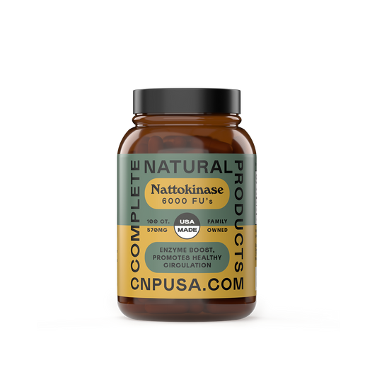 Brown supplement bottle with label on a white background