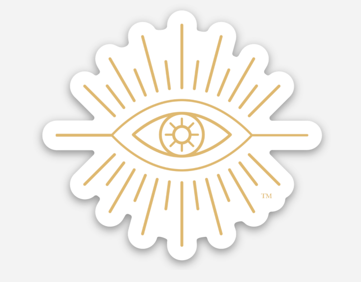 All Seeing Eye, Alpha Zen Society, eye logo, cut out sticker