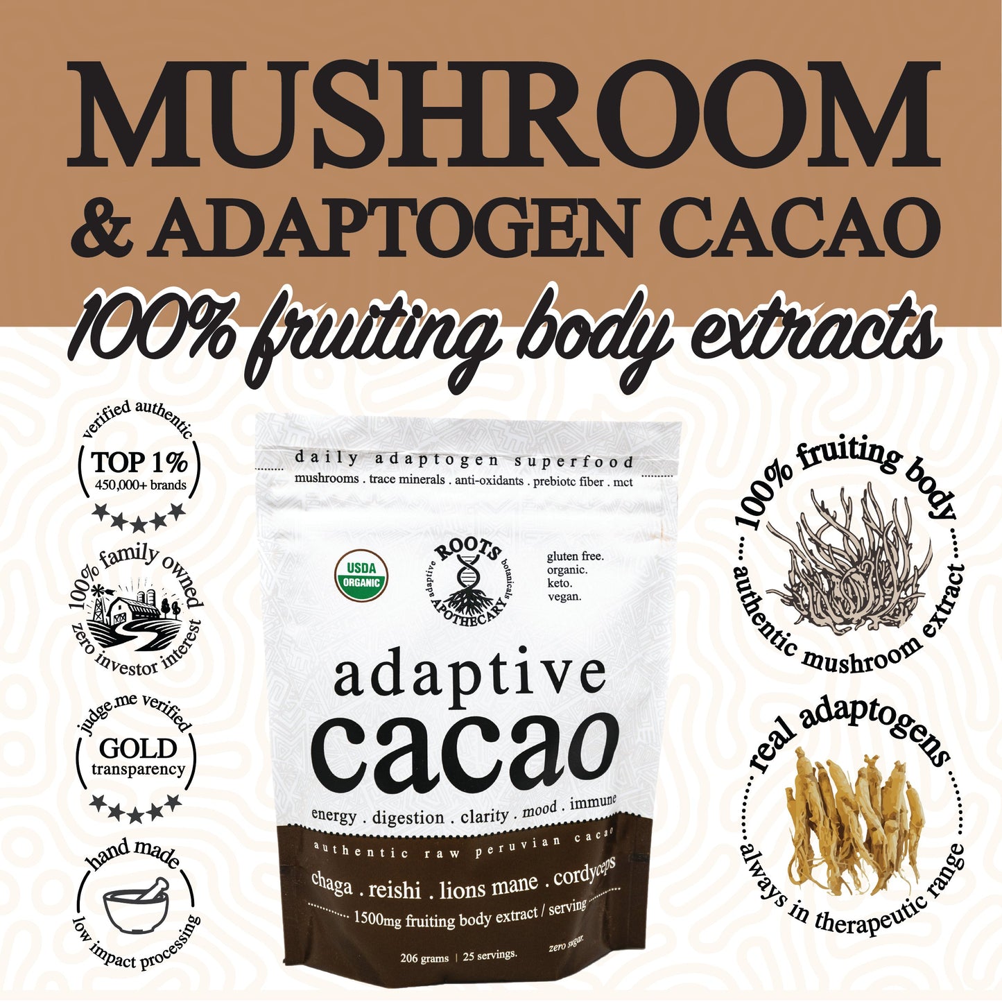 Adaptive Cacao: The Ultimate Mushroom & Adaptogen Superblend